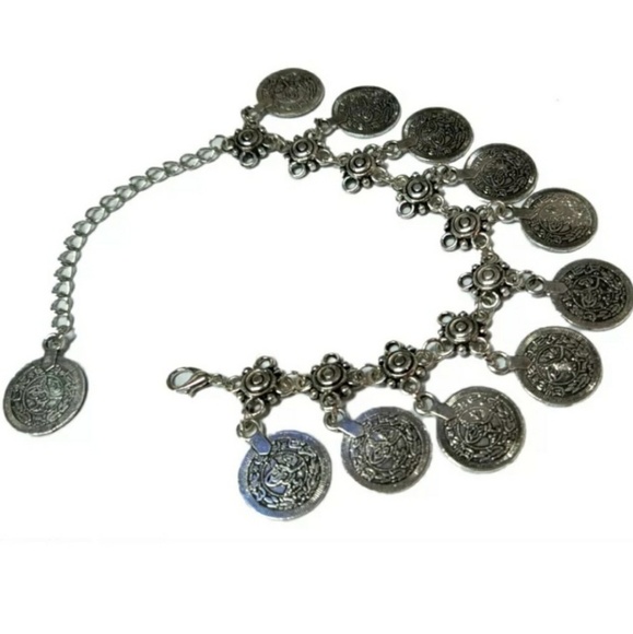 NEW Vintage-Style Bohemian Coin Tassel Anklet - Picture 2 of 3